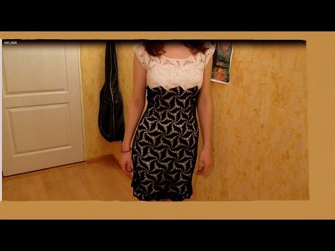 Видео: Платье крючком узор мельница. 1 часть (платье на модели и соединение белого мотива с черным).).