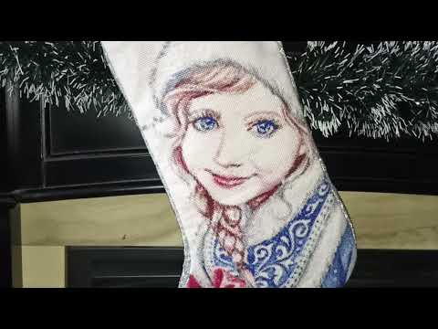 Видео: Оформленный сапожок от Иволги "Снегурочка" #вышивкакрестиком  #многоцветка #александрstitch