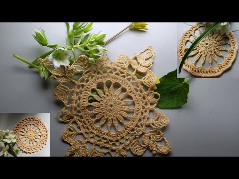 Видео: Beautiful openwork square CROCHET pattern  Превращаем круг в квадрат