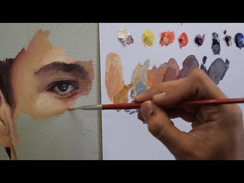 Видео: Окраска глаз масляными красками.