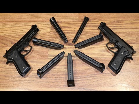 Видео: !!! И СНОВА !!! Сравнение пневматических пистолетов kwc kmb-15 /taurus pt92/ старый и новый магазины