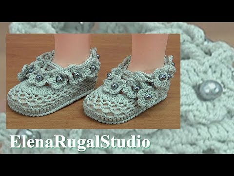 Видео: ПОДРОБНЫЙ МАСТЕР-КЛАСС, пинетки крючком с цветочками. Урок 196