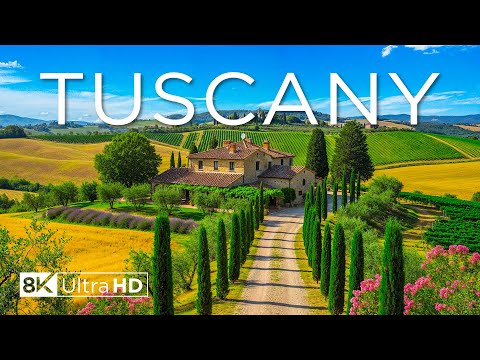 Видео: Тоскана 8K — сердце Италии с деревенскими деревнями и бескрайними залитыми солнцем долинами