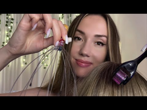 Видео: SOOTHING HAIR BRUSHING ASMR💙✨АСМР МАССАЖ ГОЛОВЫ😴