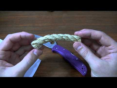 Видео: Рез каната: Endura VG-10 vs. Military S30V vs. Endura ZDP-189 (часть 2)