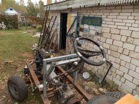 Видео: Самодельный трактор.Процесс сборки.Установка руля.#36