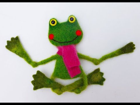 Видео: Felted frog magnet /Валяная лягушка-магнит