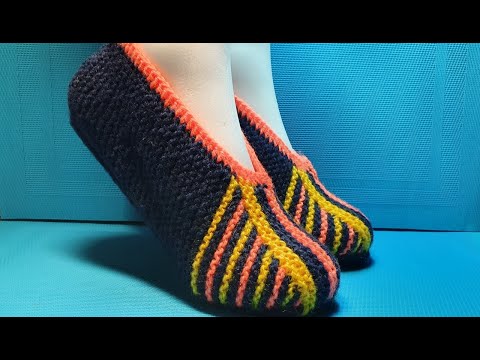 Видео: #459 ТАПОЧКИ СПИЦАМИ ЧАСТИЧНЫМ ВЯЗАНИЕМ.МАСТЕР КЛАСС.