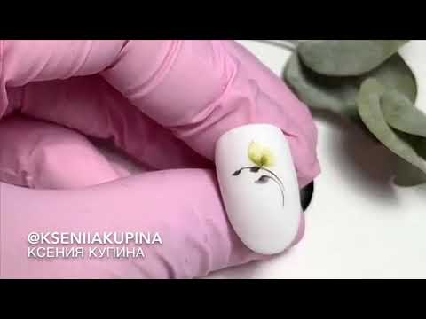 Видео: Акварельный дизайн ногтей Зеленый цветок (ускоренный МК)