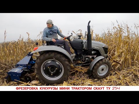 Видео: ТЕПЕРЬ СЖИГАТЬ НЕ БУДУ! ФРЕЗЕРОВКА КУКУРУЗЫ МИНИ ТРАКТОРОМ СКАУТ ТУ 254 С ФРЕЗОЙ СКАУТ 1GQN-150