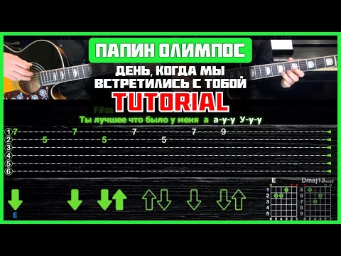 Видео: Папин Олимпос - День, когда мы встретились с тобой | Разбор на 2-х гитарах