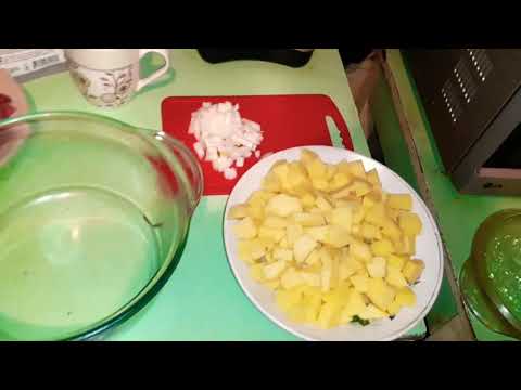 Видео: картошка с мясом в микроволновке без заморочек.