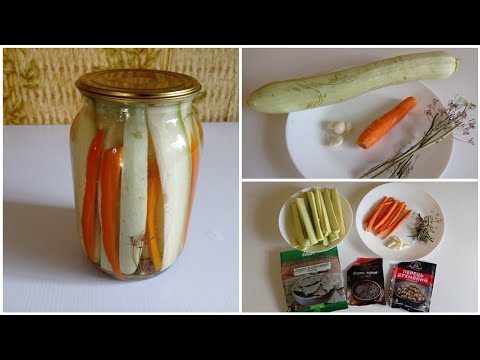 Видео: Маринованные кабачки с морковью. Заготовки на зиму)