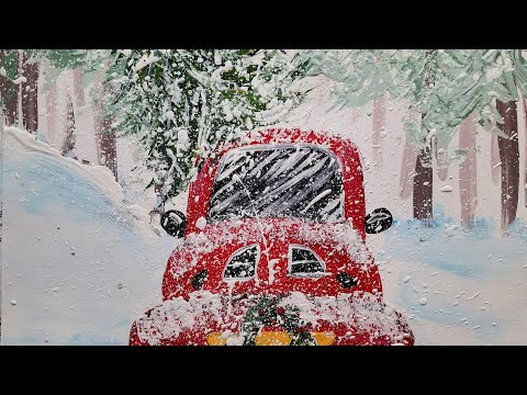 Видео: Новогодняя Машина | Рисование для начинающих