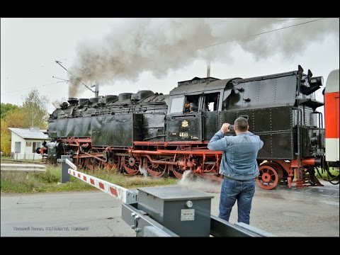 Видео: Парен локомотив 46.03 "Баба Меца" с атракционен влак HD