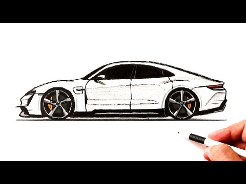 Видео: Как нарисовать машину Порше Тайкан Турбо