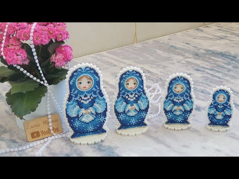 Видео: Матрешки в стиле #гжель от Virena