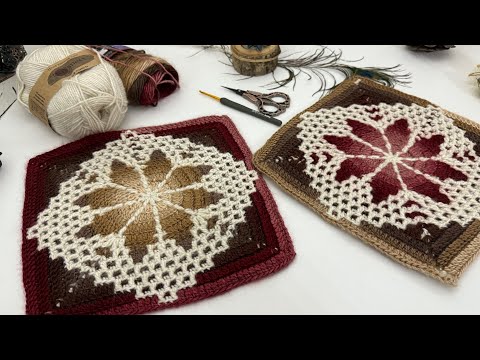 Видео: Потрясающая красота 🤩 Урок вязания мозаики крючком #crochet #diy #mosaic #motif