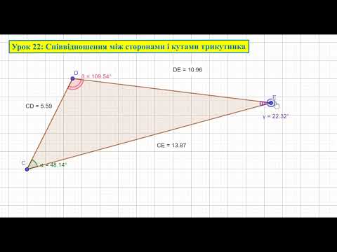 Видео: Геометрія 7. Урок 22: Співвідношення між сторонами і кутами трикутника