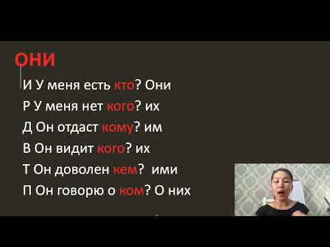 Видео: Местоимение. Есімдіктердің септелуі. Орыс тілінде есімдіктің дұрыс қолданылуы.