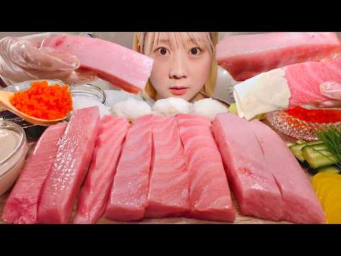 Видео: ASMR Сашими из тунца【русские субтитры】【Mukbang/ Eating Sounds】