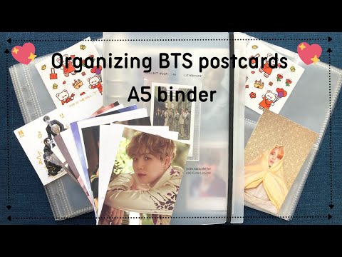 Видео: Организация открыток БТС А5 биндер и мини распаковка | Organizing BTS postcards and mail opening