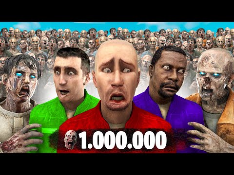 Видео: Я ПЕРЕЖИЛ 1,000,000 ЗОМБИ ЗА 24 ЧАСА! СТРАШНЫЙ ЗОМБИ АПОКАЛИПИС В Garry`s Mod