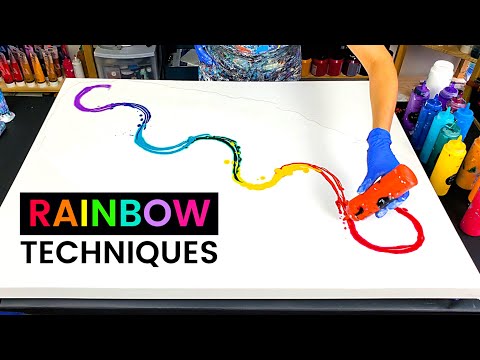 Видео: Уникальный и красочный! 7 лучших идей радуги 🌈 ~ Сборник абстрактного искусства - Акриловая заливка