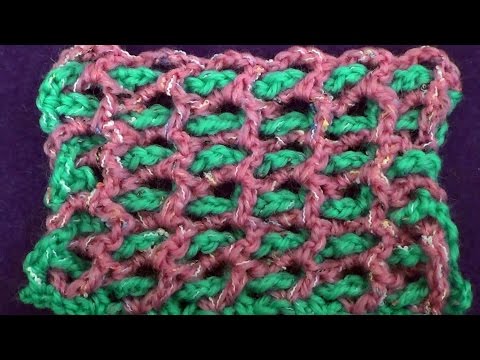 Видео: Узор Двухцветная переплетенная сетка - Double Mesh Pattern