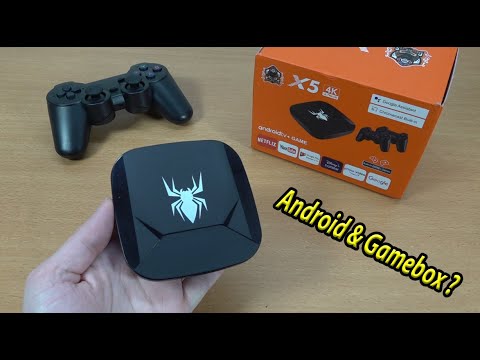 Видео: $29.- Spider x5 Retro Android Game Box Plug 'n Play решение!