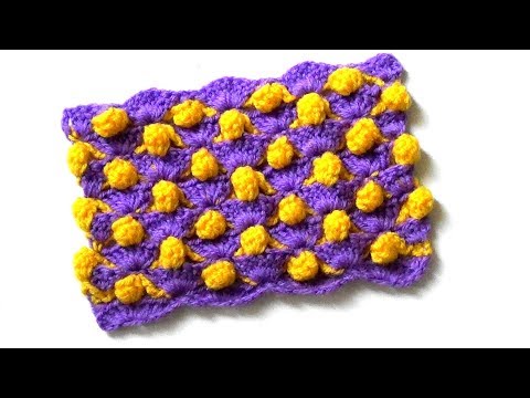 Видео: Двухцветный узор с попкорном