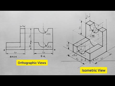 Видео: Изометрическая проекция | Изометрическая проекция | Инженерный чертёж | Как нарисовать изометриче...
