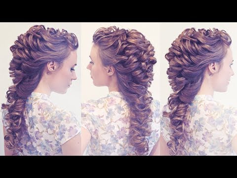 Видео: Свадебная причёска | Ирокез из локонов | Авторские причёски | Hairstyles by REM | Copyright ©