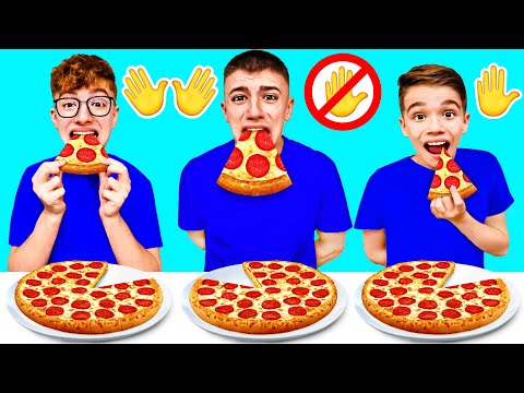 Видео: Едим Без рук vs Одной рукой vs Двумя руками Челлендж