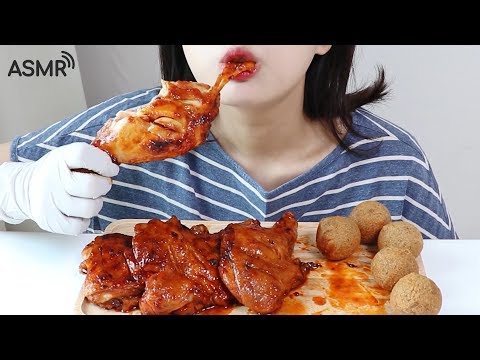 Видео: BHC Boomba придерживается курица ест ASMR _ реальный звук Mukbang есть шоу