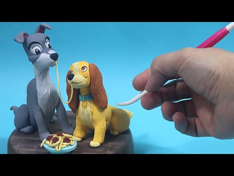 Видео: Создаем Леди и Бродягу из помадки или глины - Cake Topper
