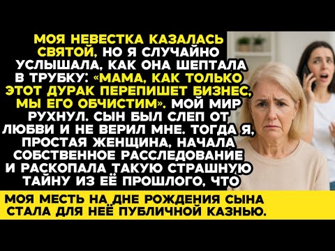 Видео: Я случайно услышала разговор НЕВЕСТКИ С ЕЕ МАТЕРЬЮ!Теперь я знаю,зачем она вышла замуж за моего сына