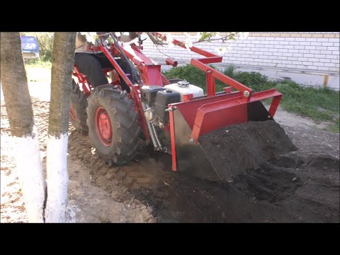 Видео: Доработал ковш для мотоблока МТЗ, теперь работает как надо. Мотоблок Ока пашет плугом от МБ МТЗ!