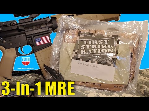 Видео: Армейский 24-часовой полевой рацион FSR (First Strike Ration) для армии США | Обзор дегустации го...