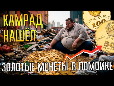 Видео: КАМРАД НАШЁЛ ЗОЛОТЫЕ МОНЕТЫ В МОСКОВСКОЙ ПОМОЙКЕ ☾☼ Клад монет без металлоискателя