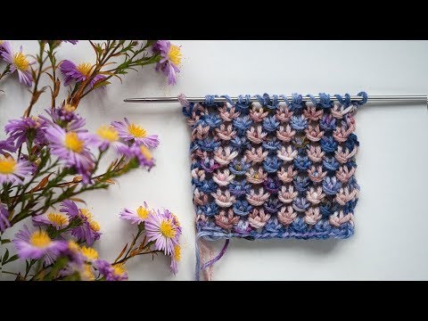 Видео: Узор спицами Узелки