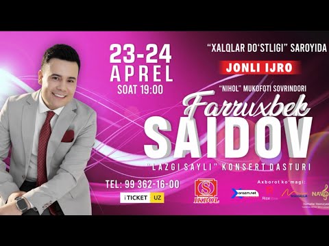 Видео: Farrux Saidov - 2024 Konsert dasturi  jonli ijro | Фаррух Саидов - 2024 Концерт дастури жонли ижро
