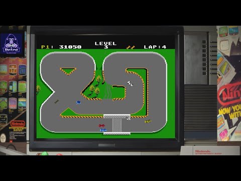 Видео: Гонки Super Sprint 1986 Игра Денди(NES).