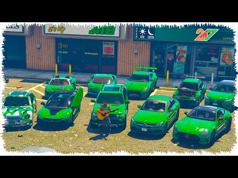 Видео: Джонни тек Жасыл түсті көліктерді ұрлады (GTA5) джонни жони