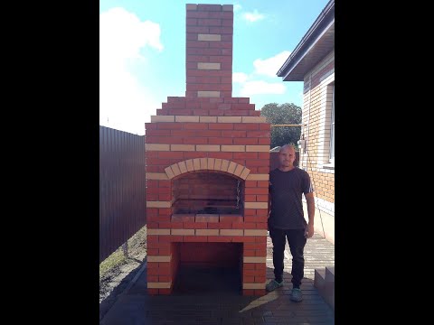 Видео: Барбекю, мангал из кирпича  руками моих сотрудников, порядовка