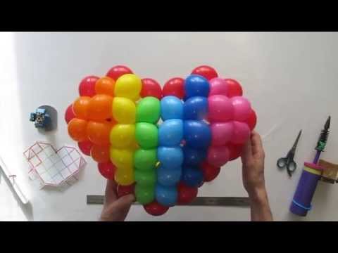 Видео: Сердце плетеное из воздушных шаров / 3D woven heart of balloon twisting