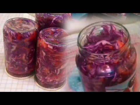 Видео: Очень простой  и вкусный! Зимний салат из краснокочанной капусты.