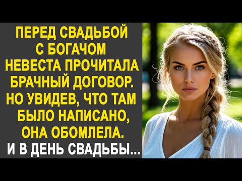 Видео: Перед свадьбой с богачом невеста прочитала брачный договор. Но увидев, что там было написано...