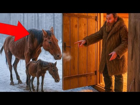 Видео: Мужчина открыл дверь и ОБОМЛЕЛ - дикие кони просили о помощи!