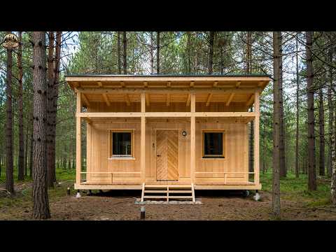 Видео: От деревьев до дома мечты: как один человек построил дом в дикой природе вручную